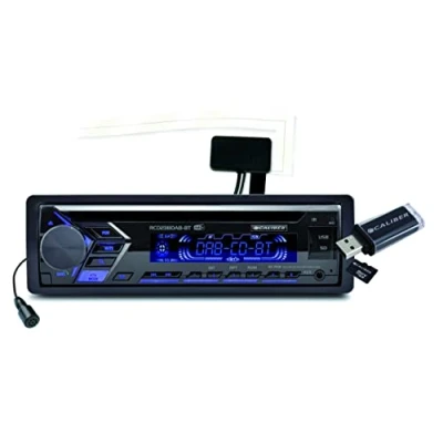 Image de Caliber Autoradio Radio Bluetooth Voiture AUX CD FM SD USB Illumination des Touches graduable Kit Main Libre 4X 75 Watts Noir 1 Din