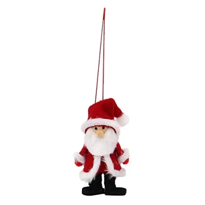 Image de Dekohelden24 Lot de 4 suspensions en Tissu Motif Père Noël Rouge/Blanc Dimensions (L x l h) : 8 cm.