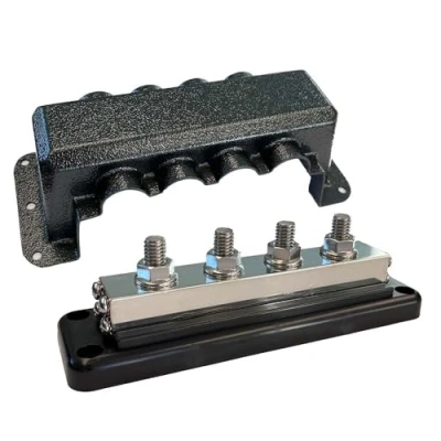 Image de Victron Energy Busbar 600 amp 70 VDC, 4 bornes de connexion courant élevé avec couvercle