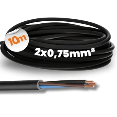 Image de 10 mètres Lapp 1600250 H05RN F 2 x 0,75 mm² Câble en caoutchouc flexible Résistant aux UV Robuste fin Pour appareils manuels