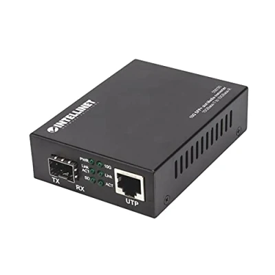 Image de Intellinet 508193 convertisseur de Support réseau 10000 Mbit/s Noir