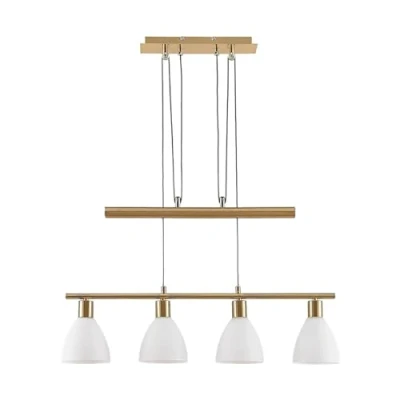 Image de Lindby Suspension Simeon à intensité variable (Moderne) en Doré Verre e. a. pour Salon &amp; Salle manger (à 4 lampes, E14), Luminaire, Lampe Plafond, Luminaire Plafonnier, Suspendue