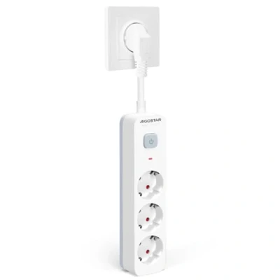 Image de Aigostar Multiprises 3 Prises avec Interrupteur et Sécurité Enfant, Blanc, Prise de Type Allemand