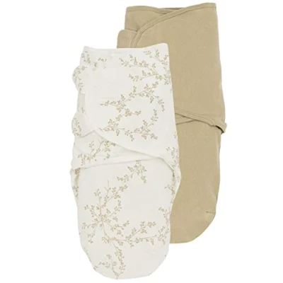 Image de MEYCO Baby Branches/Uni Pucksack 2 Pack, Premier équipement pour bébé (Puck Cloth bébés de 0 à 3 Mois, Confort Sommeil Doux, Respirant et Absorbant l&#039;humidité, Aide au Sommeil), Sable