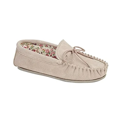 Image de Mokkers Lis Femmes Chaussons Mocassins Daim Pierre Pierre, 3 UK