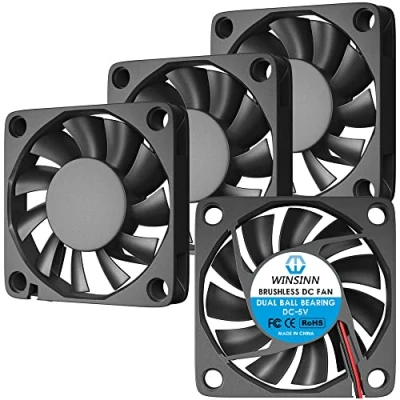 Image de WINSINN Lot de 4 ventilateurs à double roulement billes 60 mm 5 V x 10