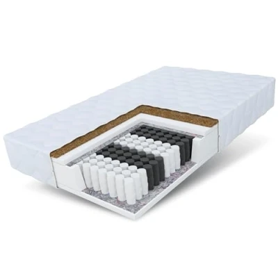 Image de FDM Home Plus Matelas 140 x 200 cm Ressorts ensachés Fibre de Coco épaisseur 17 fermeté H3/H4 7 Zones Couchage Oeko Tex Housse antialergeniques et Lavable