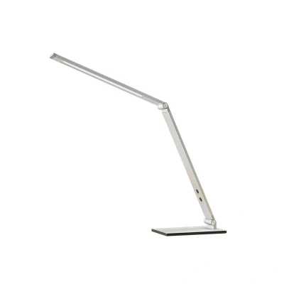 Image de Lucande lampe de bureau LED Nicano, gris, métal, intensité variable.