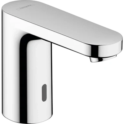 Image de hansgrohe Vernis Mitigeur de lavabo électronique en eau froide sur batterie sans tirette ni vidage, Robinet salle bain avec hauteur sous bec 100 mm, économie d&#039;eau (EcoSmart), Chromé, 71503000