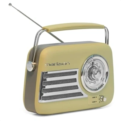 Image de Madison FREESOUND VR40OGR Mat Radio Vintage 30W sur Batterie Longue autonomie Bluetooth, USB &amp; FM Vert Olive Vintage, Nostalgie, rétro