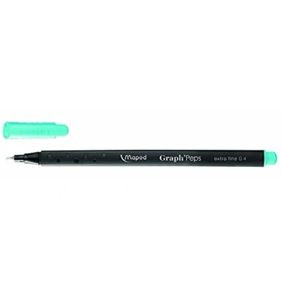 Image de Maped Feutres Graph&#039;Peps Stylos Pointe Fine 0,4 mm Douce et Résistante Confort d&#039;Écriture Dessin Boîte de 12 Bleu (Blue Sky)
