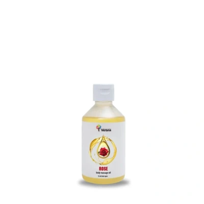 Image de Verana huile de massage Rose, 250ml, 100% naturelle, produite en Europe