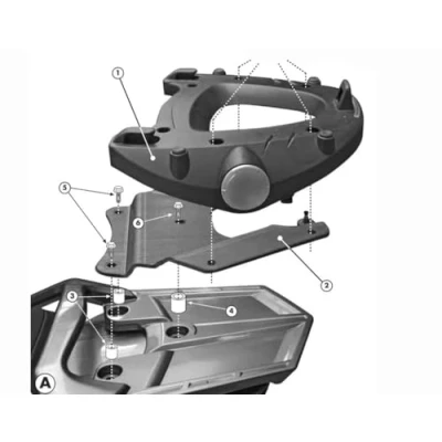Image de Givi E228 Topcase la Plaque de Support Valise Monokey avec Une