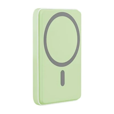 Image de T&#039;nB Batterie Externe Magsafe sans Fil, Mini Power Bank Magnétique 5000mAh, Chargeur Portable Rapide Induction et USB C 20W, Compatible avec Apple iPhone 16 15 14 13 12 Téléphones Samsung Vert