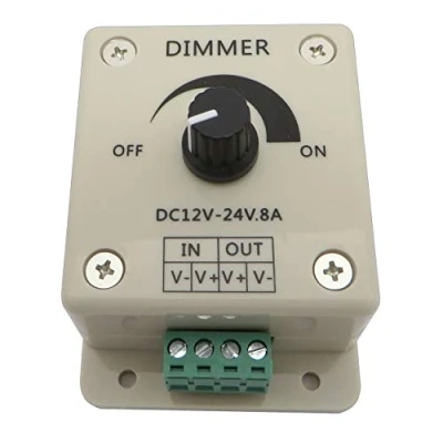 Image de Variateur LED 12 V CC rotatif pour toutes les lampes à intensité variable avec fiche et prise (variateur 8 A)