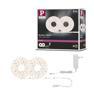 Image de Paulmann 78974 Function SimpLED Kit Ruban 10m Chaud 22W 230/12V DC Blanc métal Plastique, 22 W, Weiß