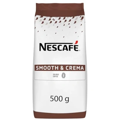 Image de NESCAFÉ Smooth &amp; Crema Café instantané 100% Robusta Généreuse Produit en France Issu d&#039;un Approvisionnement Plus Responsable Sachet de 500 g