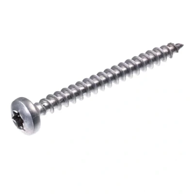 Image de SECCARO Lot de 100 vis à bois tête bombée 6 x 60 mm en acier inoxydable V2A VA A2 avec filetage complet, TX/six pans creux