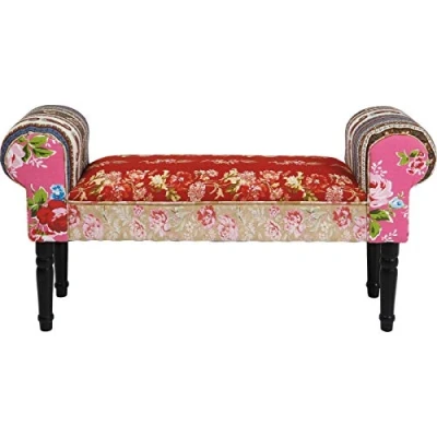 Image de Kare Design Banquette Wing Patchwork, multicolore, banquettes rembourrées,meuble pour salon, chambre, couloir, entree, 54x100x30cm