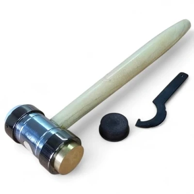 Image de Marteau mixte 3 en 1 nylon, laiton et fibre pour la fabrication de bijoux, faces interchangeables, outils d&#039;artisanat PTL®