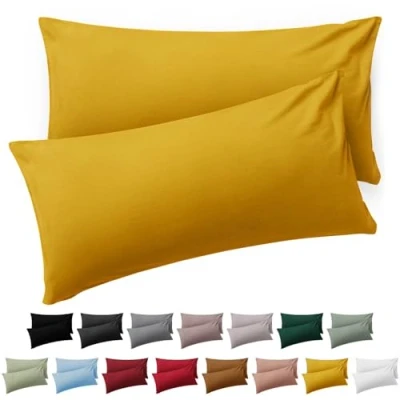 Image de Blumtal Taie Oreiller 50 x 70 Lot de 2 Housse Coussin Microfibre Taies d&#039;oreillers avec Fermeture enveloppe, certifiée Oeko Tex, Extra Douce et Lavable Jaune