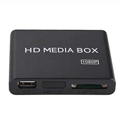 Image de Mugast Mini Media Player Box, Lecteur Multimédia Vidéo Full HD 1080P avec Télécommande, Supporte Le Disque Dur Portable USB MMC RMVB MP3 AVI MKV(EU)
