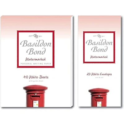 Image de Basildon Bond No 3 Blanc papier de correspondance avec bloc notes et enveloppes