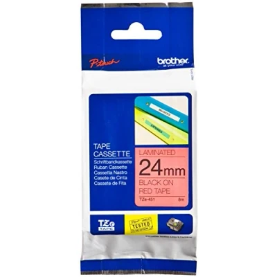 Image de Brother TZe 451 (24 mm) Noir sur rouge Ruban