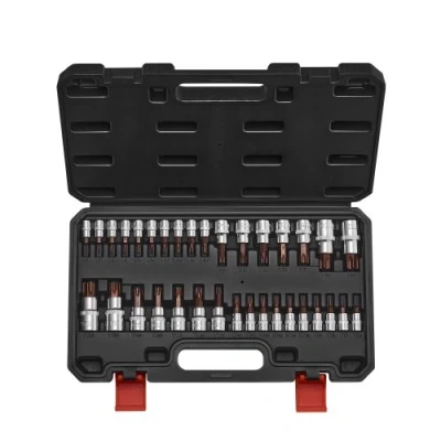 Image de VEVOR Jeu de Douilles Torx 34PCs, Étoile Solide et Inviolable T6 T70, Entraînements 1/4, 3/8 1/2 po (6,35 mm, 9,5 12,7 mm), en Acier Allié S2 Cr V, avec Coffret, Mécanicien Réparation