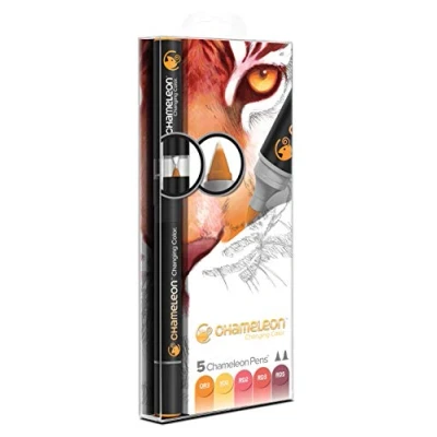 Image de Chameleon Art Products marqueurs Pens, 5 à Base d&#039;alcool; Tons Chauds