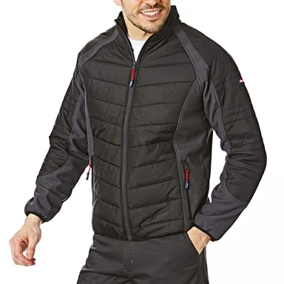Image de Lee Cooper LCJKT456 Hommes Showerproof coupe vent rembourré contrastante Workwear Veste, Noir/Gris, X Large