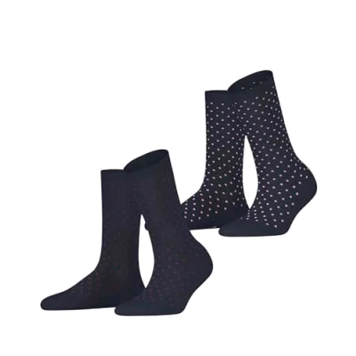 Image de Esprit FINE DOT 2PACK WITH Pattern Chaussettes marine, Femme, Taille: 35 38, Marine