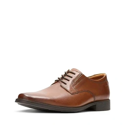 Image de Clarks Tilden Chaussures en Cuir uni Marron foncé Taille 45, Lea., 46 EU