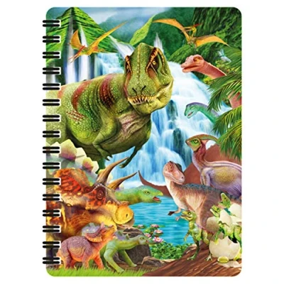 Image de 3D LiveLife Bloc note Montagne des Dinosaure de Deluxebase. Carnet à SpiraleA6 Art Lenticulaire pages vierges en papier recyclé. Illustration sous licence l&#039;artiste renommé Michael Searle