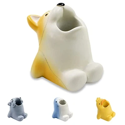 Image de Porte brosse à dents mignon pour enfants, pot crayons amusant en résine, mini support de unique, organisateur salle bain créatif comptoir coiffeuse, bureau (chien)