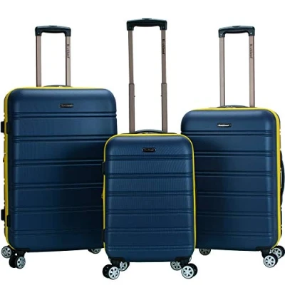Image de Rockland Melbourne Hardside Bagages de Roue Spinner Extensibles, Bleu Marine, 3 Piece Set (20/24/28), Valise Rigide Extensible