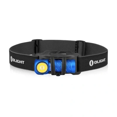 Image de OLlGHT Perun 2 Mini Lampe Frontale Puissante Rechargeable 1100 Lumens Portée 150m Lumière Eclairage Blanc et Rouge EDC Torche Bleu pour Camping,Jogging,Randonee