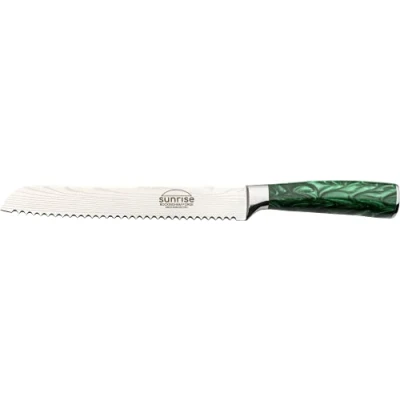 Image de Rockingham Forge Sunrise Collection 20 cm Couteau à Pain en Acier Inoxydable X40Cr13 et Poignée Résine, Vert
