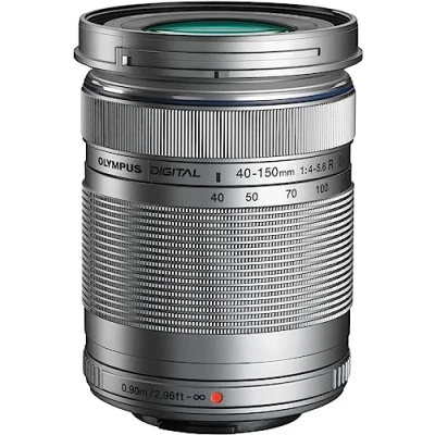 Image de Olympus M.Zuiko Objectif Digital ED 40 150mm F4 5.6 II, zoom téléphoto, compatible tout appareil photo Micro 4/3 (modèles OM D &amp; PEN, Panasonic série G), Argent