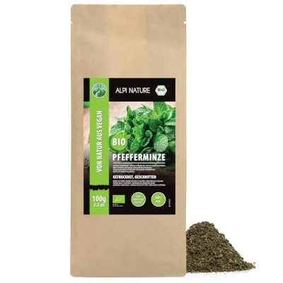 Image de menthe bio frottée, séchée, issue de l&#039;agriculture biologique, thé à la 100% naturel, sans additif (100 GR)