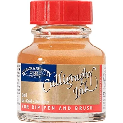 Image de Winsor &amp; Newton Encre de Calligraphie Flacon 30ml 283 Or (Imitation) Série 2
