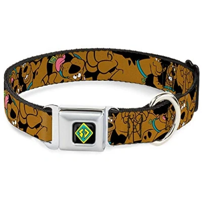 Image de Buckle Down Scooby Doo Collier pour Chien avec Boucle Ceinture de sécurité Noir 38,1 à 66,2 cm