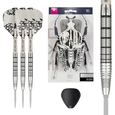Image de Target Darts Jeu de Fléchettes EXO Edition 90% tungstène avec Pointe en Acier Corps 22 g SP02 Swiss Point tiges Pro Grip et ailettes n6, Outil SP Inclus