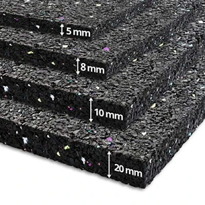 Image de etm Tapis anti vibration 60x60 cm Réduire les vibrations et absorber des chocs Idéal pour machine à laver, sèche linge café déplacement en caoutchouc Épaisseur 5mm