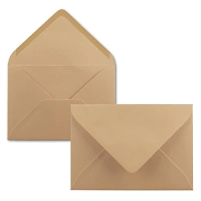 Image de FarbenFroh de GUSTAV NEUSER 75x enveloppes B6 17,5 x 12,5 cm marron caramel colle humide avec rabat pointu 120 g/m² pour mariages, cartes vœux, invitations
