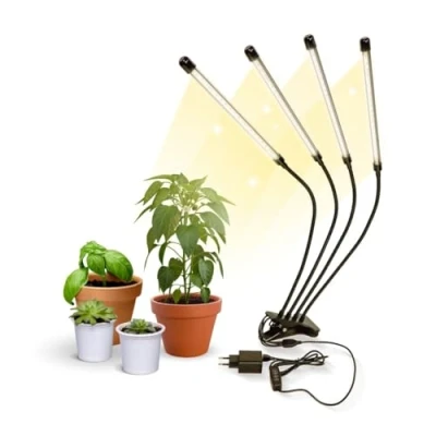 Image de Mobiclinic®, Lampe horticole, Plante interieur, LED, GrowFlex X4, 3 Modes, 6000K, 10 Niveaux de Luminosité, 4 Têtes, Spectre Complet, Minuterie, Rotation 360, 80W, Flexible, USB
