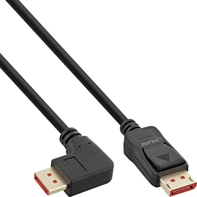 Image de Câble DisplayPort 1.4 8K4K coudé vers la droite INLINE 1m Blindé