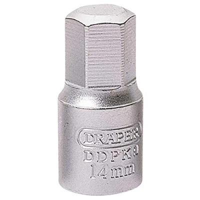 Image de Draper Bouchon de vidange à Entrainement Hexagonal 9,5 mm, Bleu, 14 mm