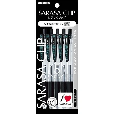 Image de ZEBRA Gel Ink Ballpoint Pen SARASA Clip 0.4 [Black] x 5 pieces (Japan Import)