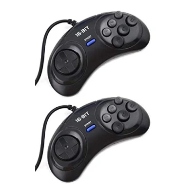Image de Link e : 2 X manette 6 boutons compatible avec console de jeu SEGA Megadrive, Genesis, Master System